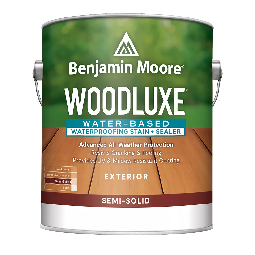 Bangor Paint & Wallpaper The ultimate protection for outdoor beauty. An innovative line of water-based exterior stains, Woodluxe sets your staining projects up for success. Ideal for a variety of woods like cedar, pine, pressure treated southern yellow pine (PTSYP), and redwood.boom